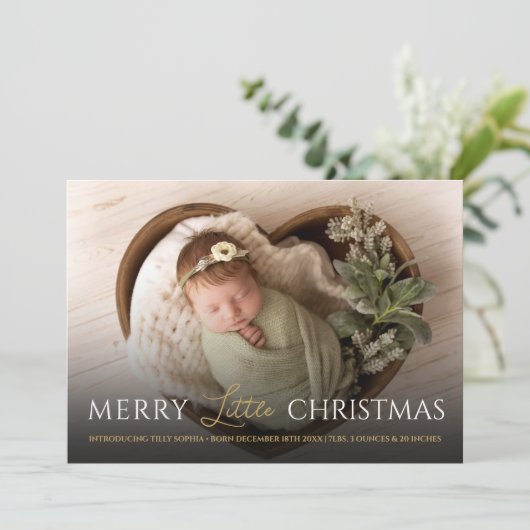 小さなメリークリスマス写真の誕生発表 シーズンカード (スタンド正面)