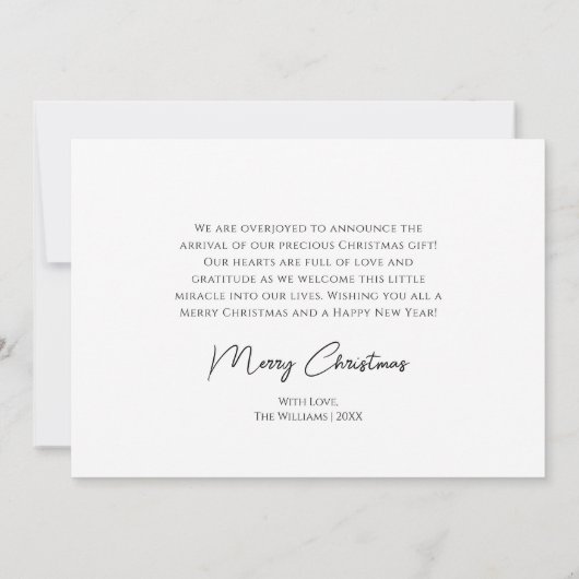 小さなメリークリスマス写真の誕生発表 シーズンカード (裏面)