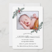 小さなメリークリスマス写真の誕生発表 シーズンカード (正面)
