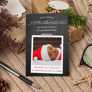 小さなメリークリスマス写真の誕生発表 シーズンカード