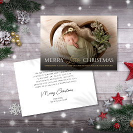 小さなメリークリスマス写真の誕生発表 シーズンカード