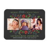 小さなメリークリスマス写真の誕生発表 マグネット (横)