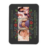 小さなメリークリスマス写真の誕生発表 マグネット (縦)