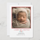 小さなメリークリスマス写真の誕生発表 案内状 (正面)