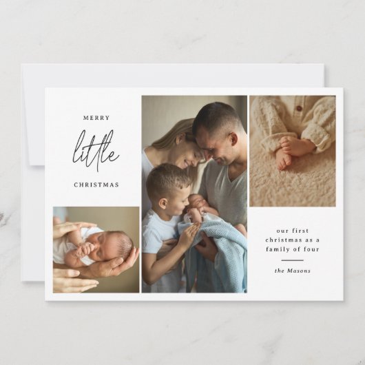 小さなメリークリスマス初めてのクリスマス4写真 シーズンカード (正面)