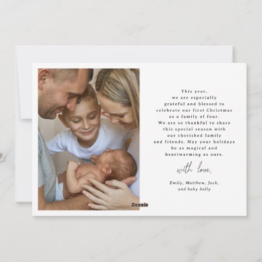 小さなメリークリスマス初めてのクリスマス4写真 シーズンカード (裏面)