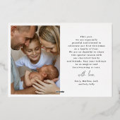 小さなメリークリスマス初めてのクリスマス4写真 箔シーズンカード (裏面)