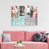小さなメリークリスマス家族の写真コラージュ キャンバスプリント (インサイチュ (リビング))
