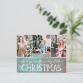 小さなメリークリスマス家族の写真コラージュ シーズンポストカード (スタンド正面)