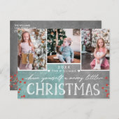 小さなメリークリスマス家族の写真コラージュ シーズンポストカード (正面/裏面)