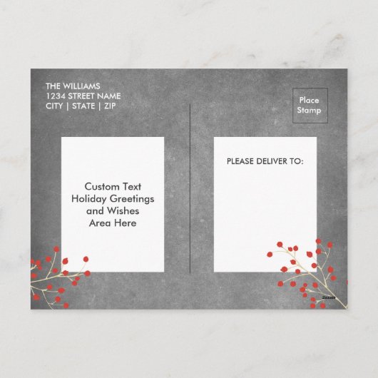 小さなメリークリスマス家族の写真コラージュ シーズンポストカード (裏面)