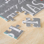 小さなメリークリスマス家族の写真コラージュ ジグソーパズル (側面)