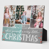 小さなメリークリスマス家族の写真コラージュ フォトプラーク (側面)