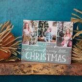 小さなメリークリスマス家族の写真コラージュ フォトプラーク (側面)