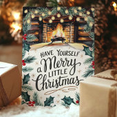 小さなメリークリスマス暖炉 シーズンカード