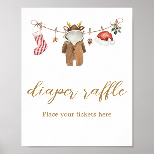 小さなメリークリスマス服の赤ちゃんシャワー ポスター (正面)