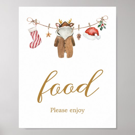 小さなメリークリスマス服ベビーシャワー食品 ポスター (正面)