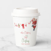 小さなメリークリスマス男の子の子の冬の赤ちゃんシャワー 紙コップ (裏面)