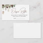 小さなメリークリスマス赤ちゃんシャワーおむつラッフル エンクロージャーカード (正面/裏面)