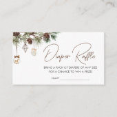 小さなメリークリスマス赤ちゃんシャワーおむつラッフル エンクロージャーカード (正面)