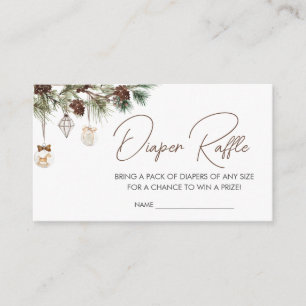 小さなメリークリスマス赤ちゃんシャワーおむつラッフル エンクロージャーカード