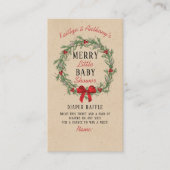 小さなメリークリスマス赤ちゃんシャワーおむつラッフル エンクロージャーカード (正面)
