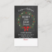 小さなメリークリスマス赤ちゃんシャワーおむつラッフル エンクロージャーカード (正面)