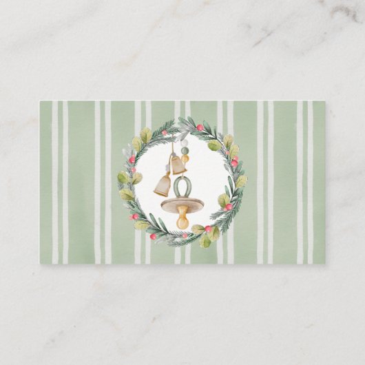 小さなメリークリスマス赤ちゃんシャワーおむつラッフル エンクロージャーカード (裏面)