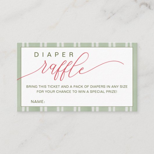 小さなメリークリスマス赤ちゃんシャワーおむつラッフル エンクロージャーカード (正面)