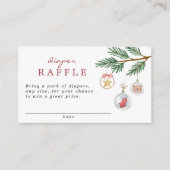 小さなメリークリスマス赤ちゃんシャワーおむつラッフル エンクロージャーカード (正面)