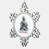 小さなメリークリスマス スノーフレークピューターオーナメント (右)