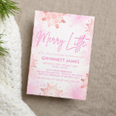 小さなメリーピンクの赤ちゃんシャワー 招待状