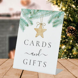 小さなメリーブライダルシャワーカードとギフト 台座サイン