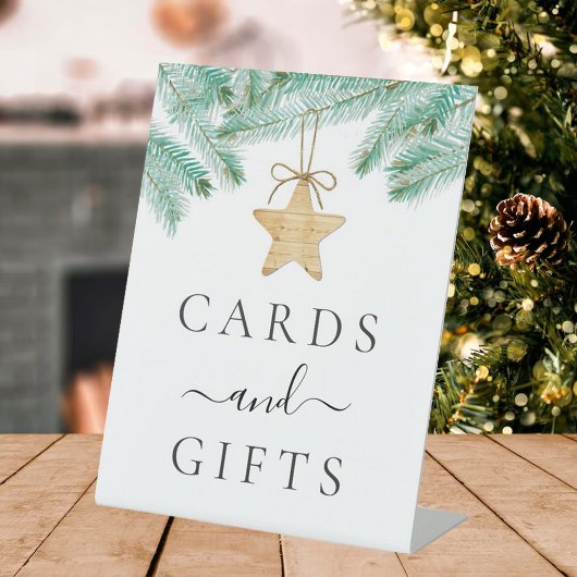 小さなメリーブライダルシャワーカードとギフト 台座サイン