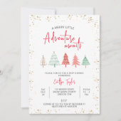 小さなメリー冒険が赤ん坊のシャワーを待つ 招待状 (正面)