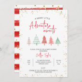 小さなメリー冒険が赤ん坊のシャワーを待つ 招待状 (正面/裏面)