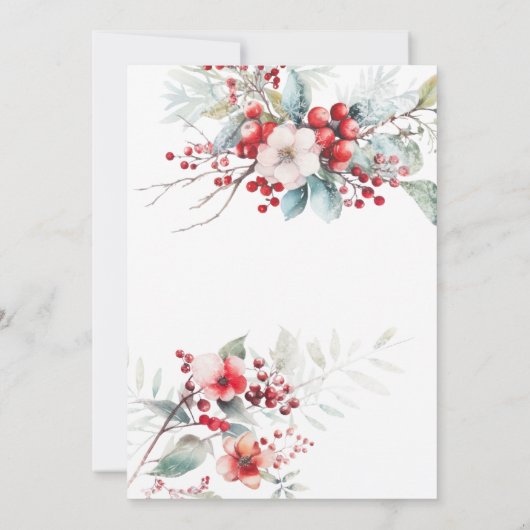 小さなメリー冬のフローラ赤ちゃんシャワー 招待状 (裏面)