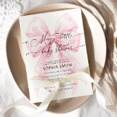 小さなメリー冬の赤面ピンクボウ赤ちゃんシャワー 招待状