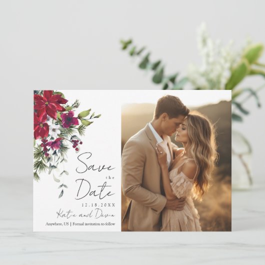 小さなメリー結婚式は日付を保存 招待状 (スタンド正面)