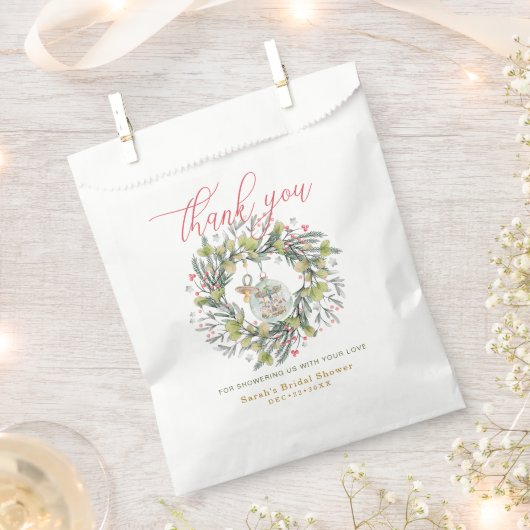 小さなメリー赤ちゃんシャワーお願いバッグ – ありがとう フェイバーバッグ (クリップ留めされた状態)