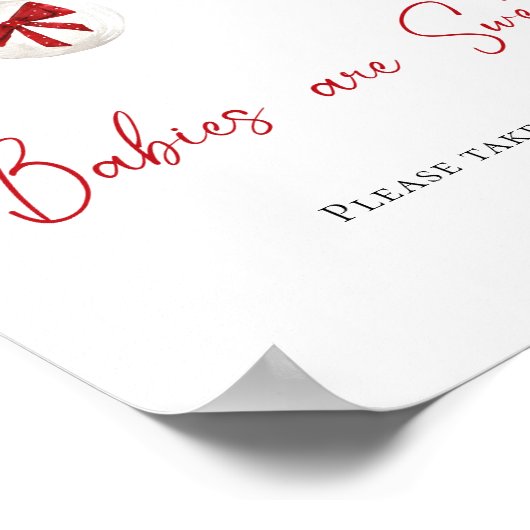 小さなメリー赤ちゃんシャワーベビーは甘い ポスター (角)