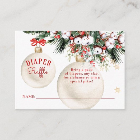 小さなメリー赤ちゃんシャワーモダンクリスマスおむつ エンクロージャーカード (正面)
