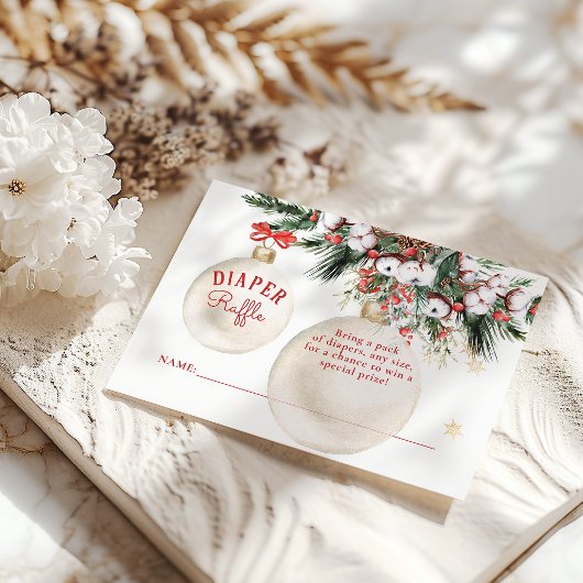 小さなメリー赤ちゃんシャワーモダンクリスマスおむつ エンクロージャーカード