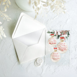 小さなメリー赤ちゃんシャワーモダンクリスマス アクリル招待状