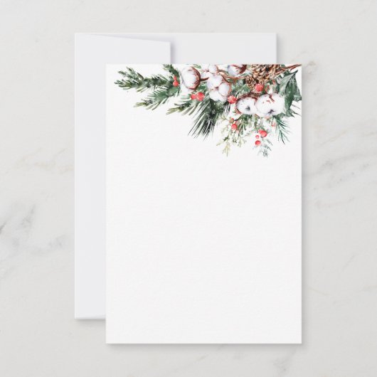 小さなメリー赤ちゃんシャワーモダンクリスマス サンキューカード (裏面)