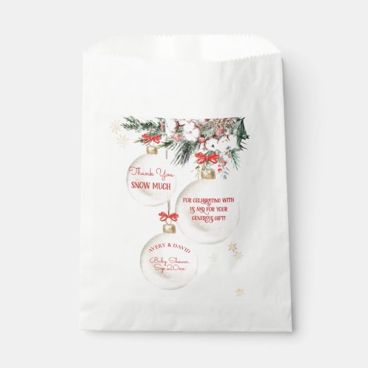 小さなメリー赤ちゃんシャワーモダンクリスマス フェイバーバッグ (正面)