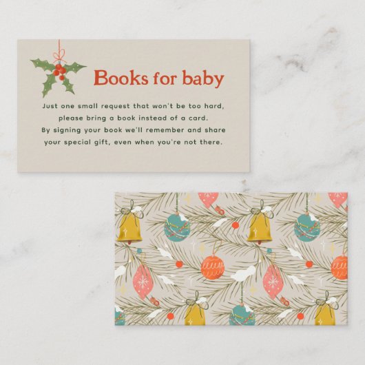 小さなメリー赤ちゃんシャワー予約リクエストカード エンクロージャーカード (正面/裏面)