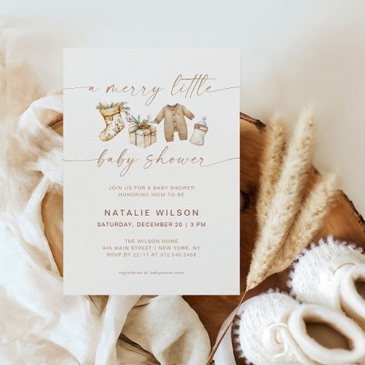 小さなメリー赤ちゃんシャワー男女兼用ボホ 招待状