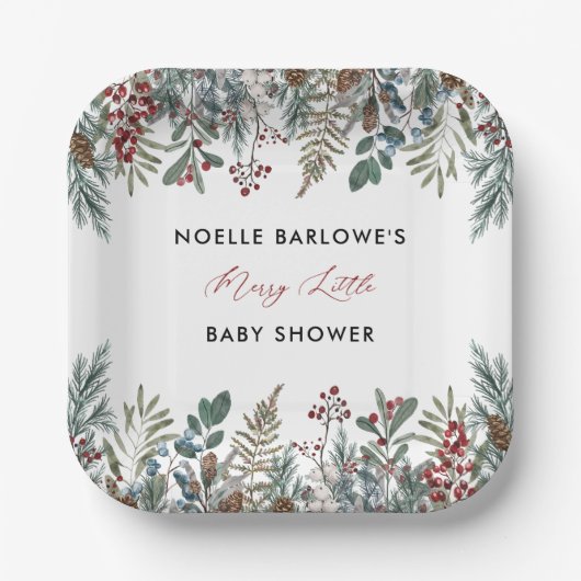 小さなメリー赤ちゃんシャワー紙プレート ペーパープレート (正面)