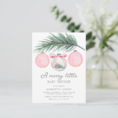 小さなメリー赤ちゃんシャワー |クリスマスシャワー ポストカード (スタンド正面)